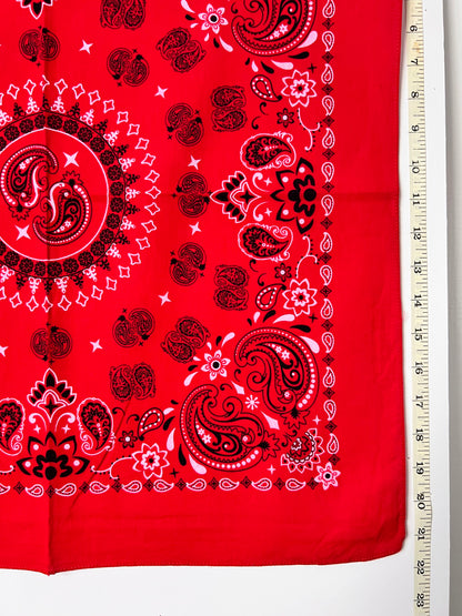 Red Mandala Style Paisley Print Bandana