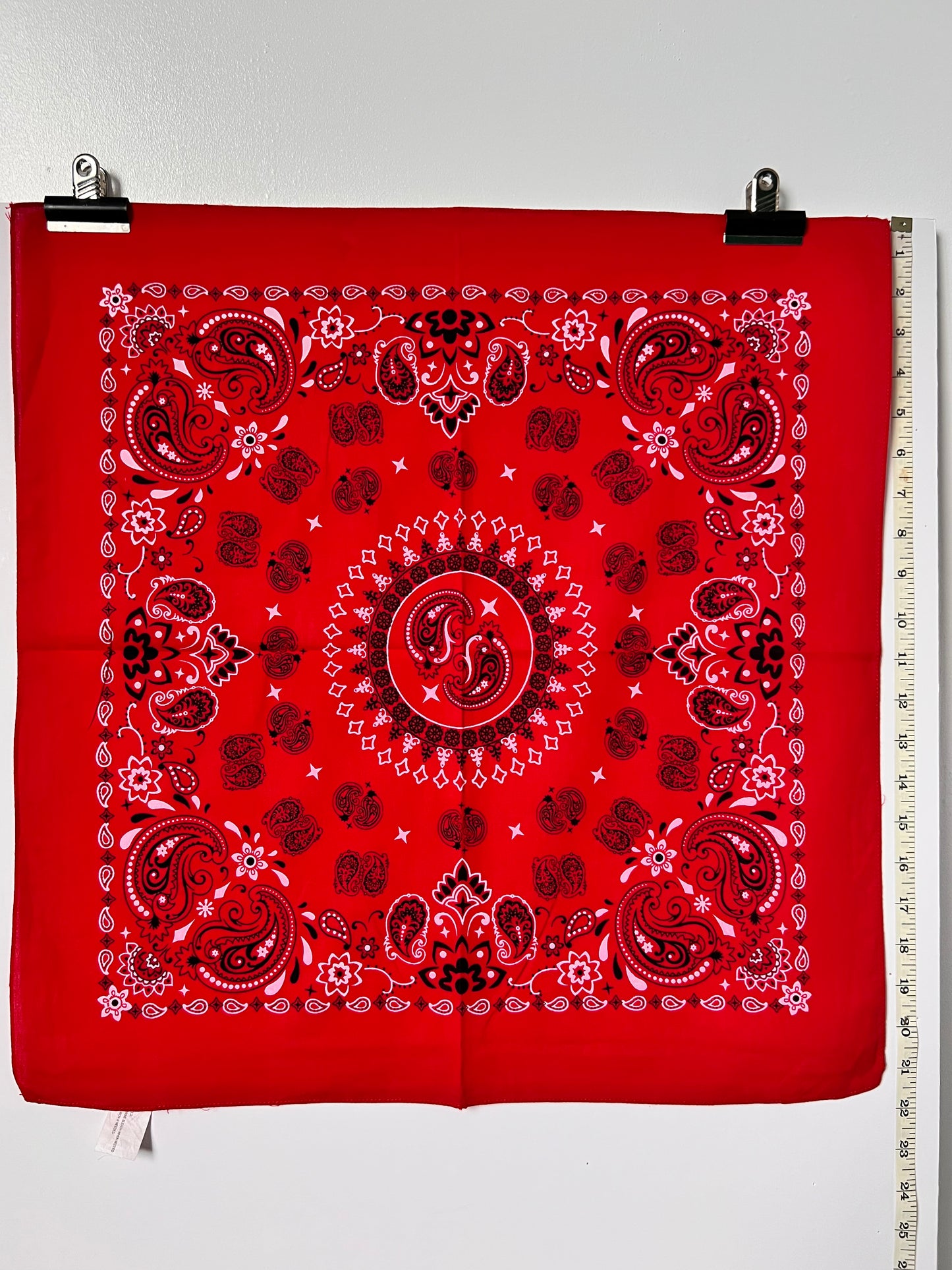 Red Mandala Style Paisley Print Bandana