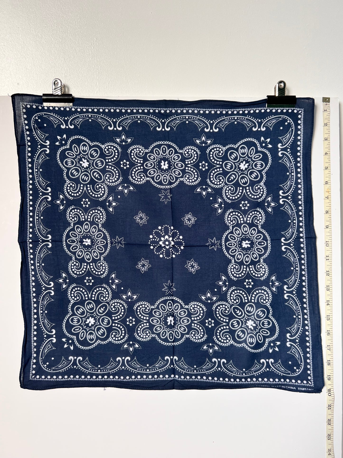 Blue & White Paisley & Lotus Style Bandana