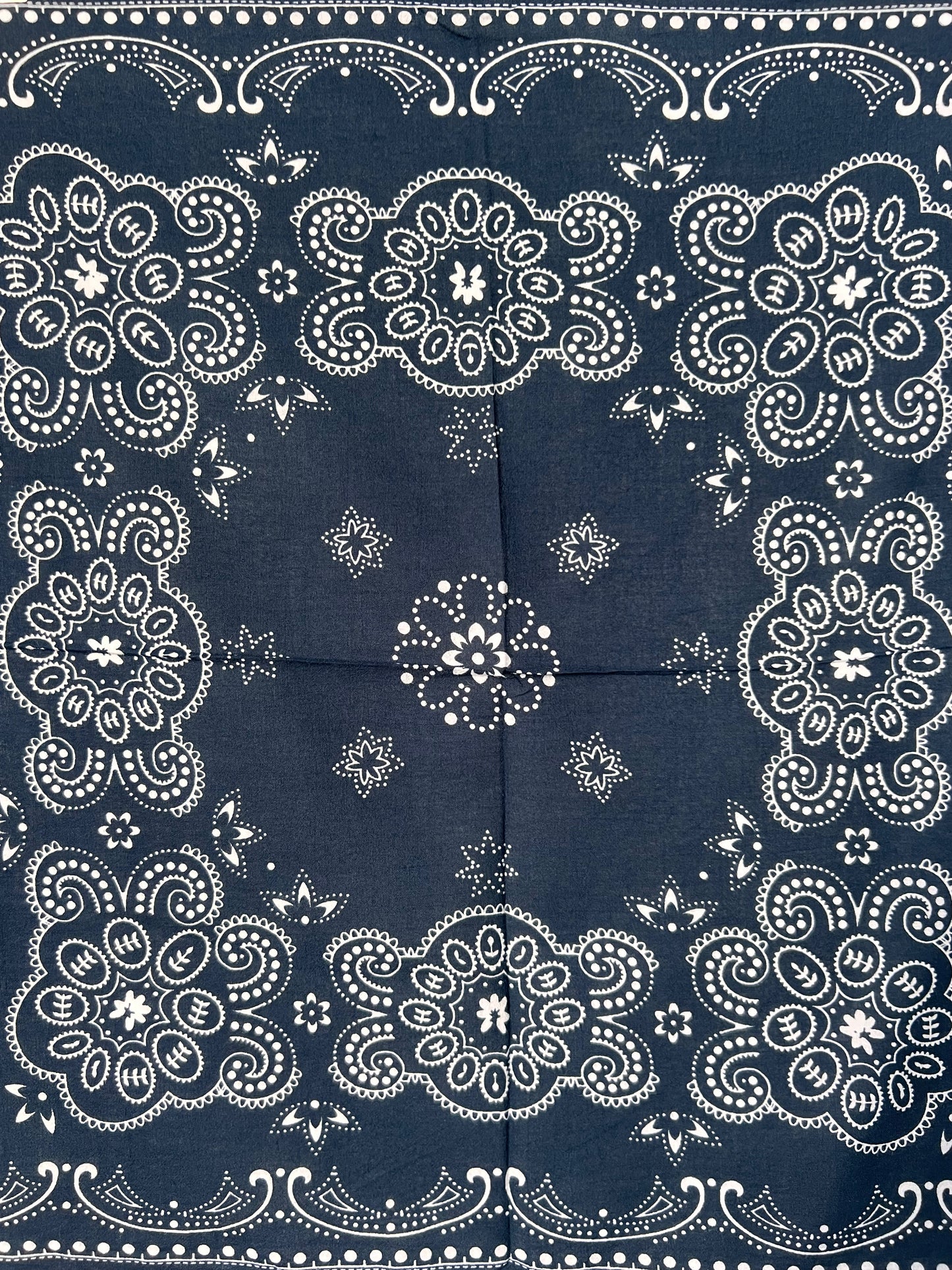 Blue & White Paisley & Lotus Style Bandana