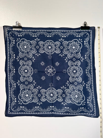 Blue & White Paisley & Lotus Style Bandana