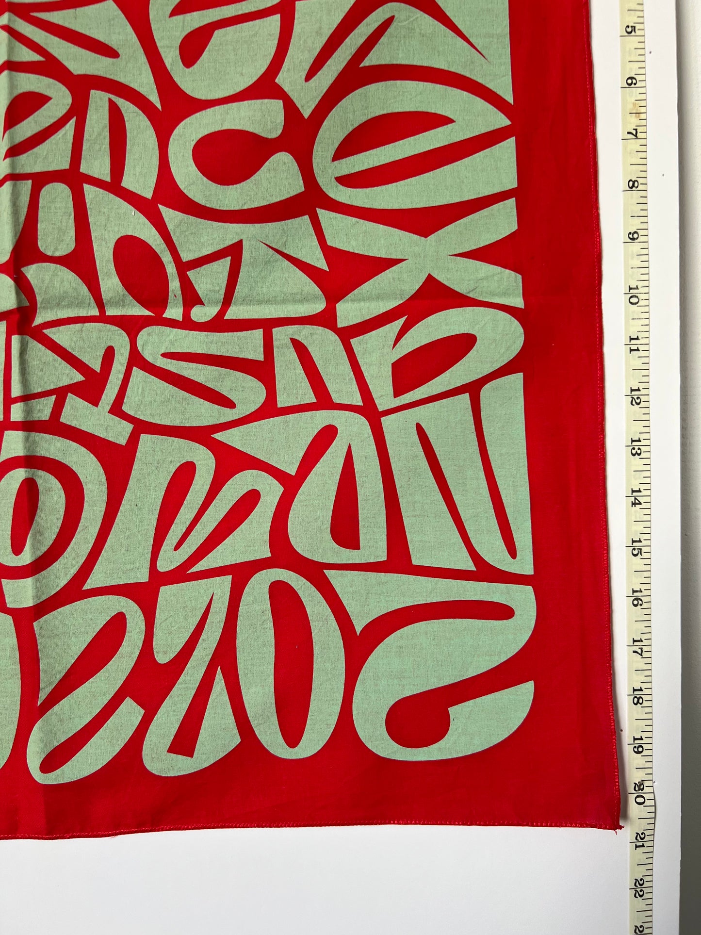 Red & Turquoise Font Print Bandana