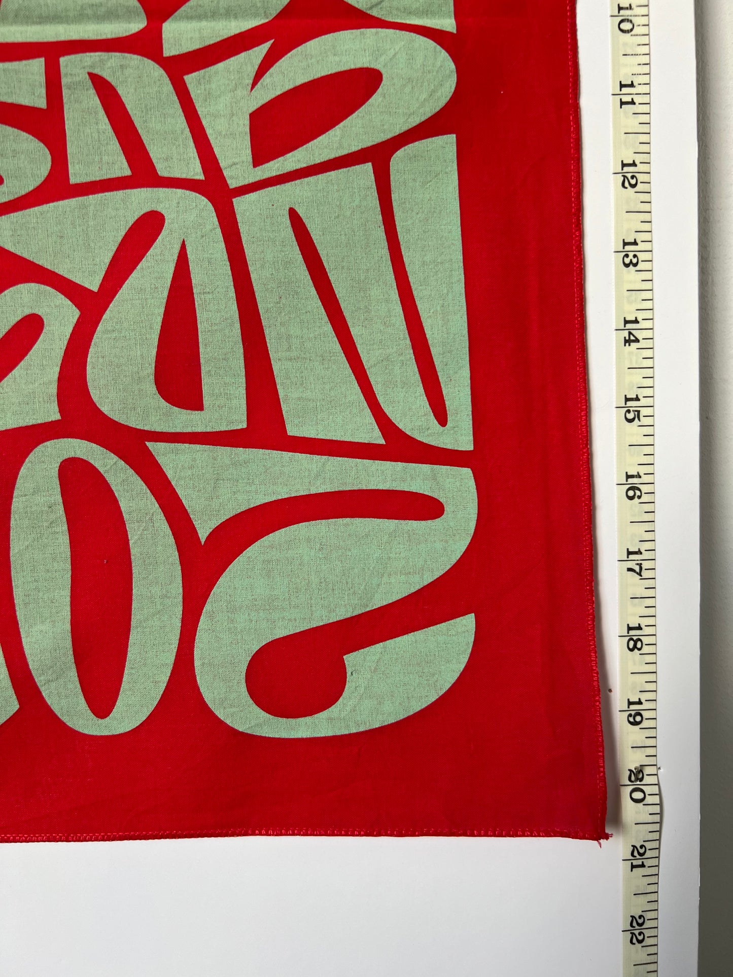 Red & Turquoise Font Print Bandana