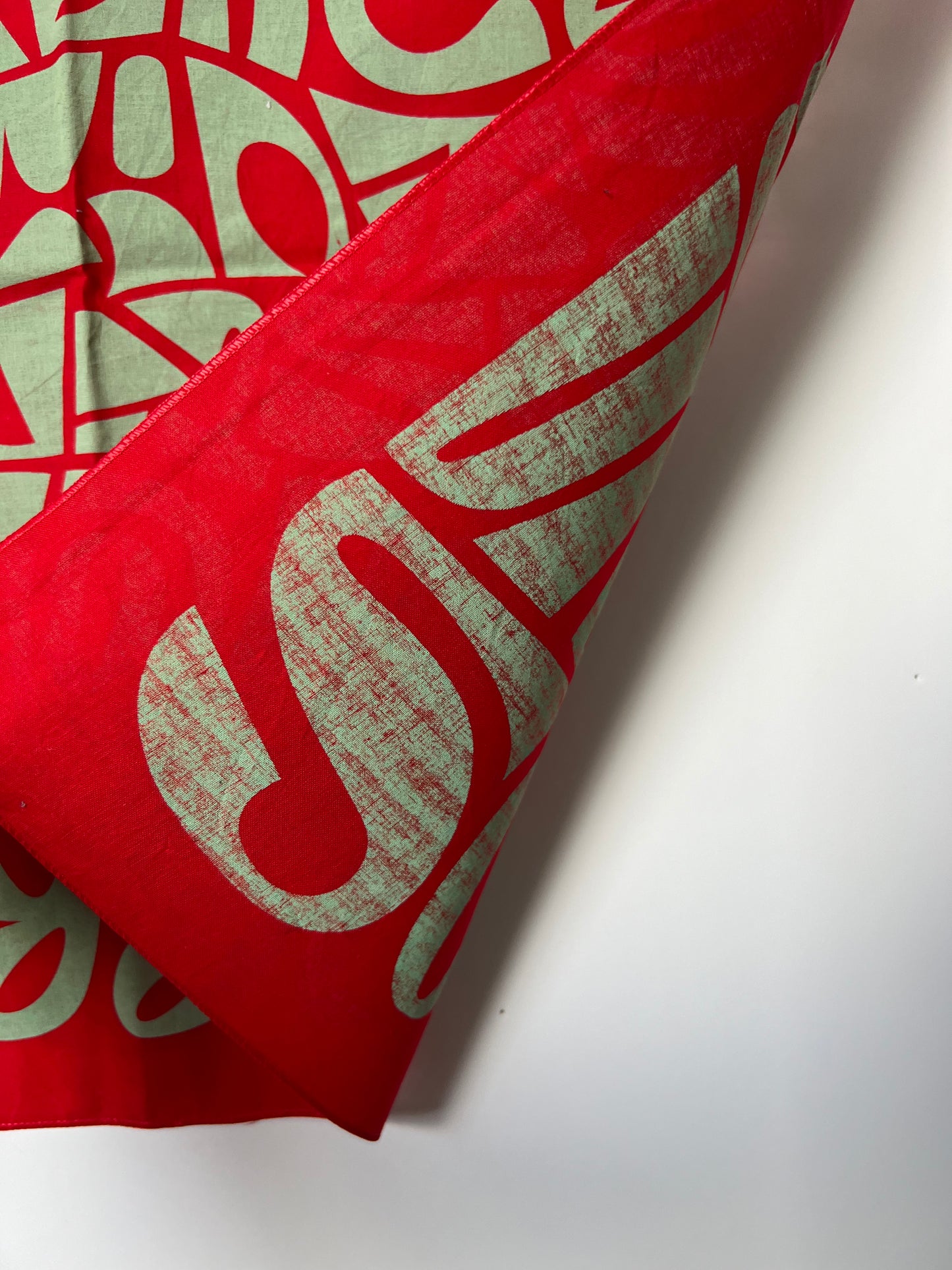 Red & Turquoise Font Print Bandana