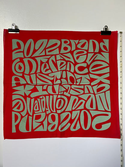 Red & Turquoise Font Print Bandana