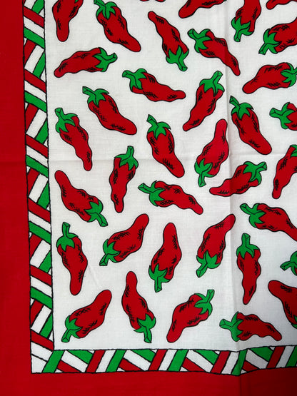 Chili Pepper Print Red & White Bandana
