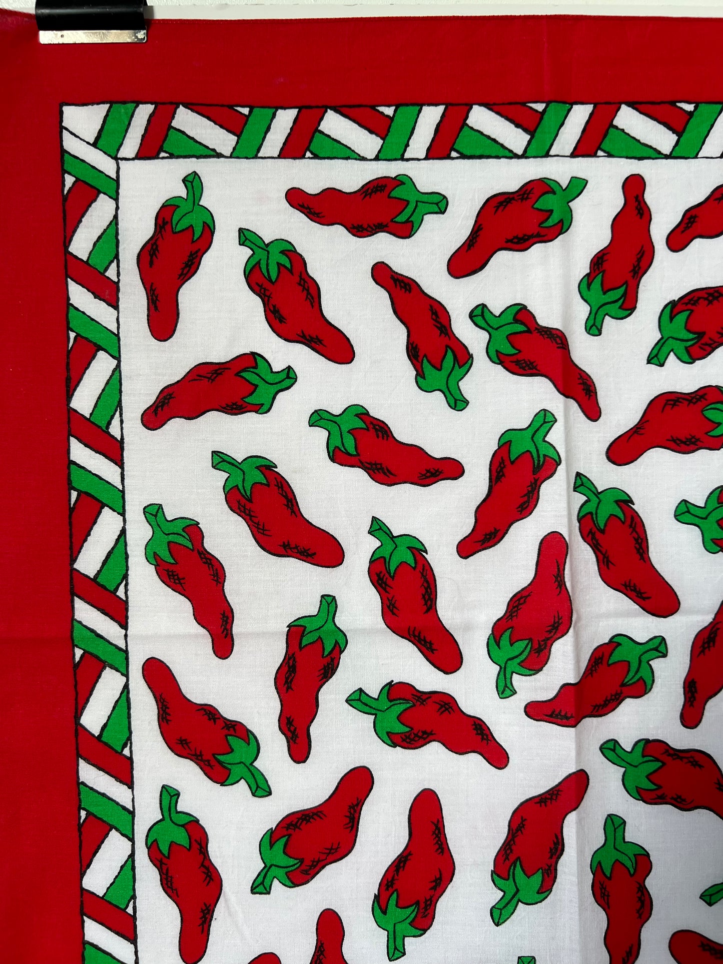 Chili Pepper Print Red & White Bandana