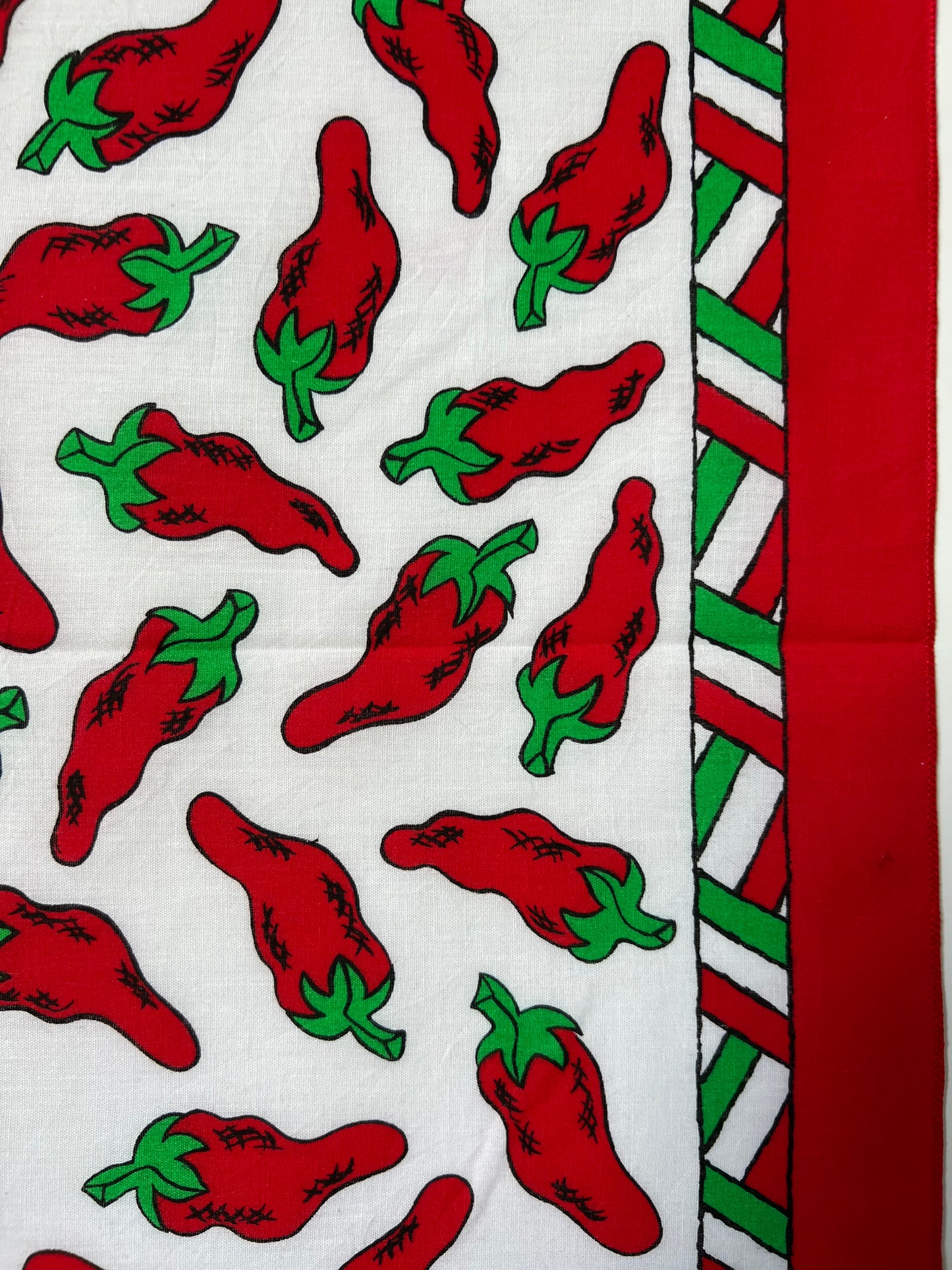 Chili Pepper Print Red & White Bandana
