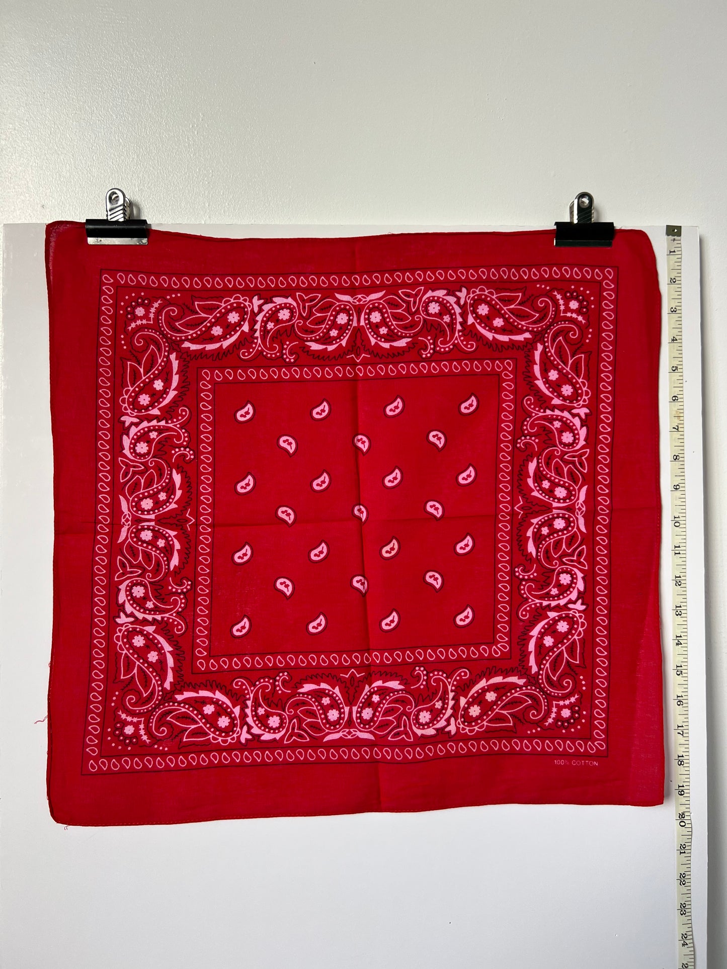 Red, White & Black Paisley Print Bandana