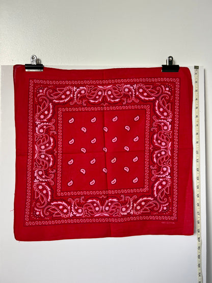 Red, White & Black Paisley Print Bandana