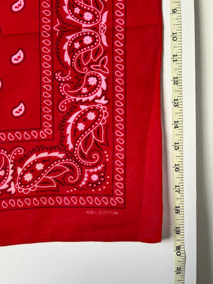 Red, White & Black Paisley Print Bandana