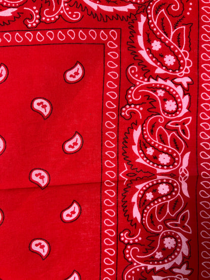 Red, White & Black Paisley Print Bandana