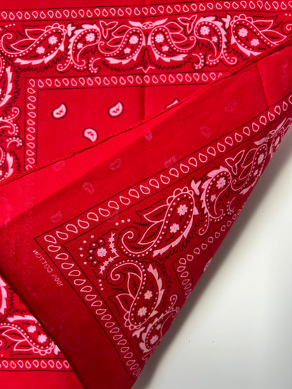 Red, White & Black Paisley Print Bandana