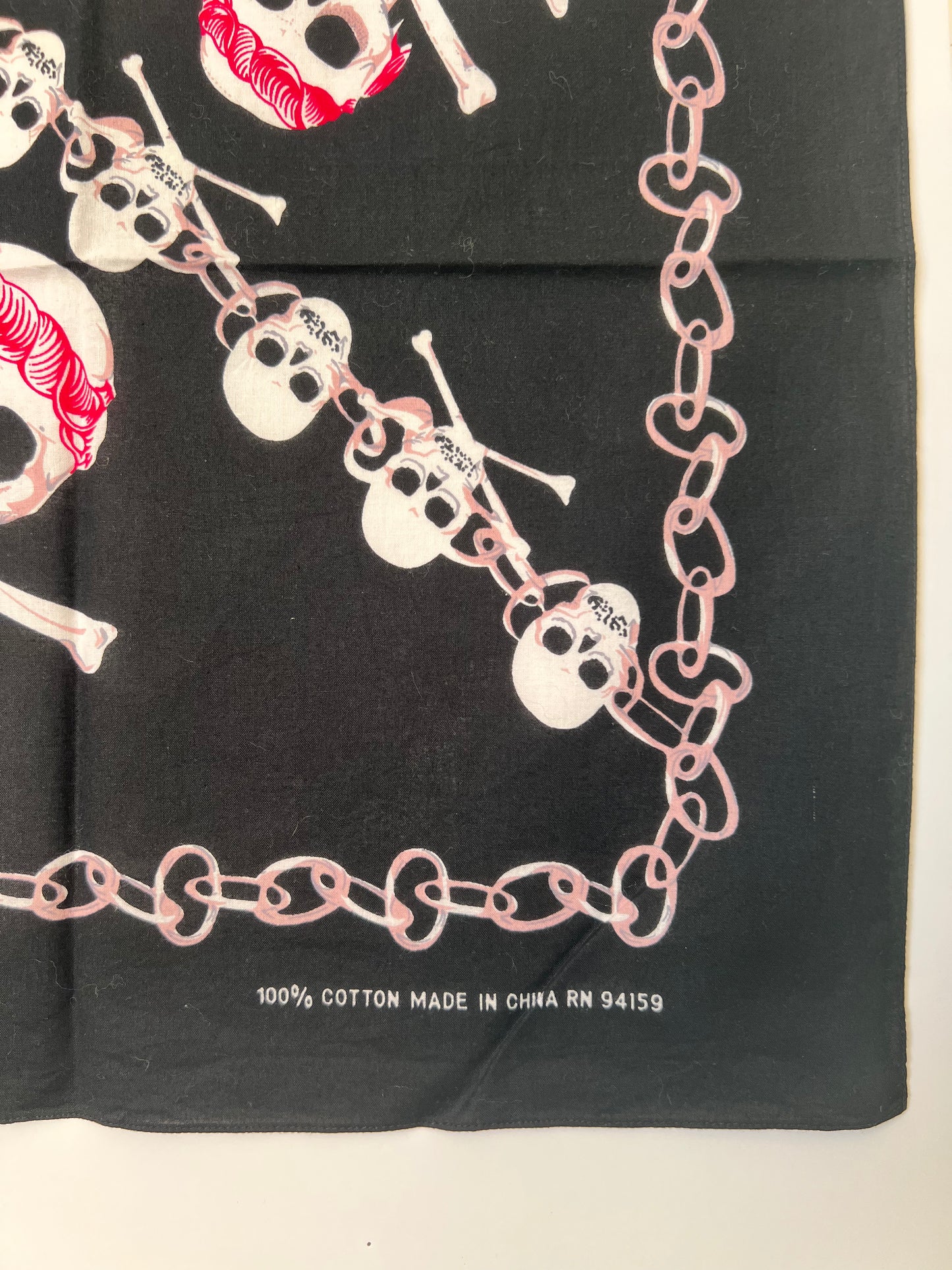 Skull & Crossbones Black, Red & Pink Bandana