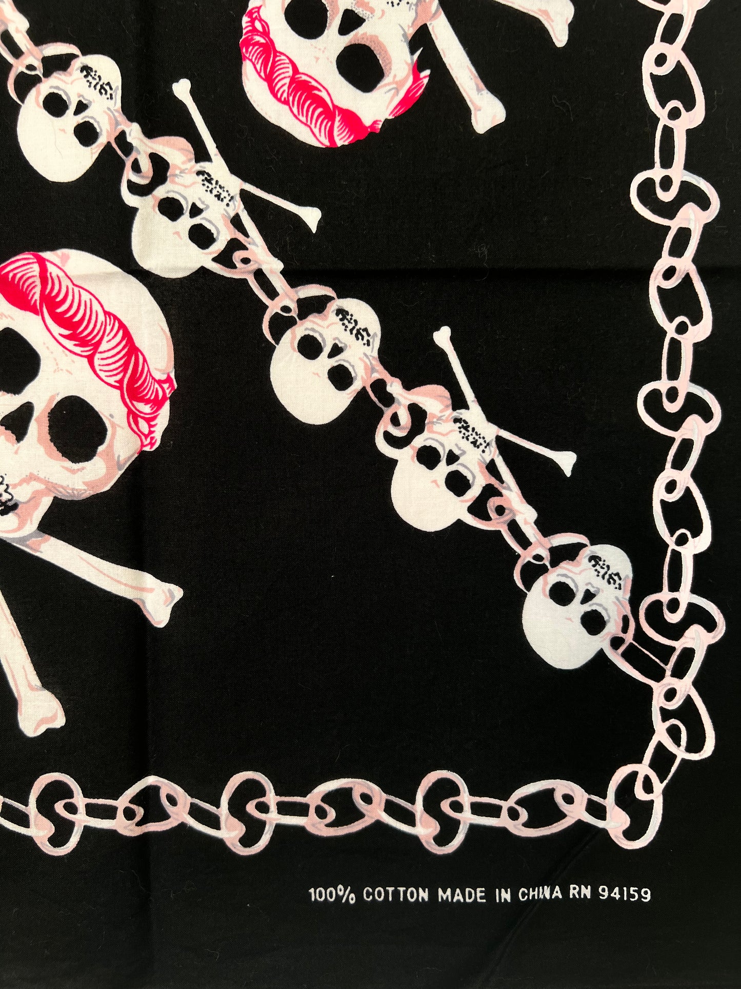 Skull & Crossbones Black, Red & Pink Bandana