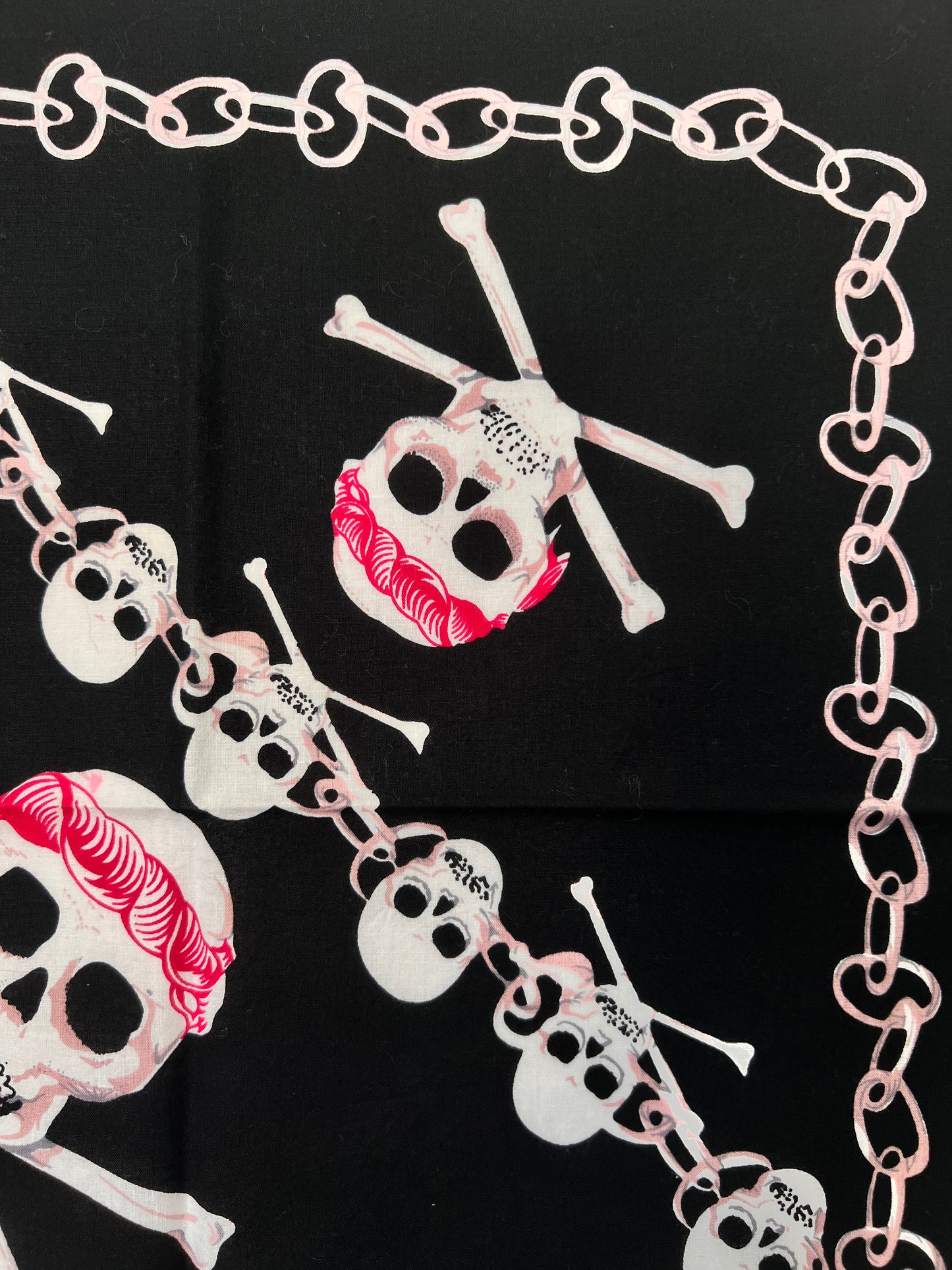 Skull & Crossbones Black, Red & Pink Bandana