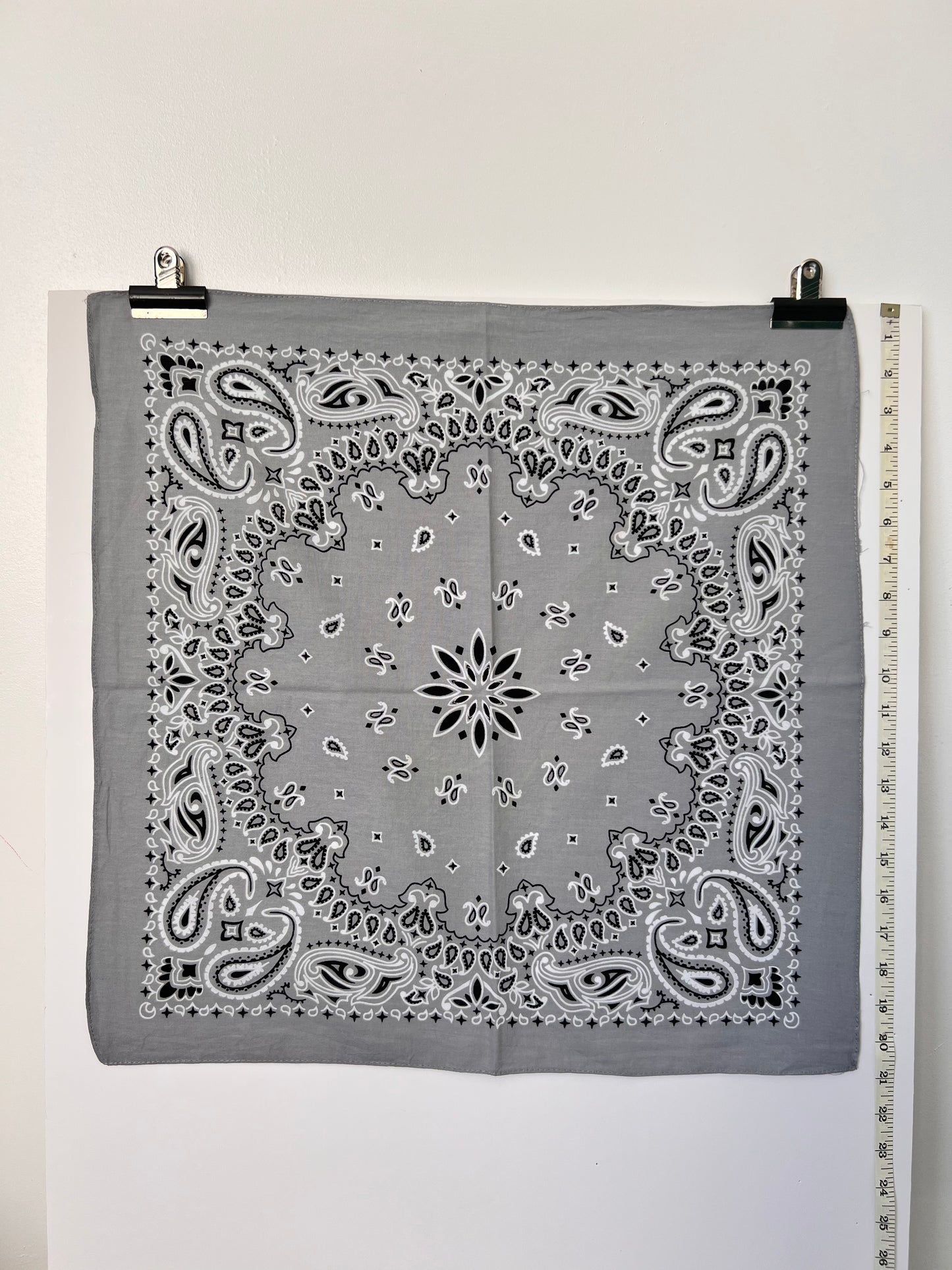 Paisley Mandala Style Mid Grey Bandana