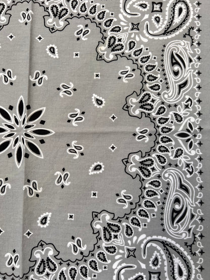 Paisley Mandala Style Mid Grey Bandana