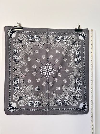 Tattoo Style Skull Grey Bandana