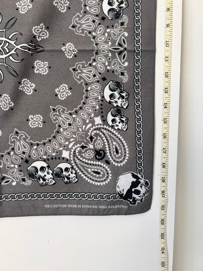 Tattoo Style Skull Grey Bandana