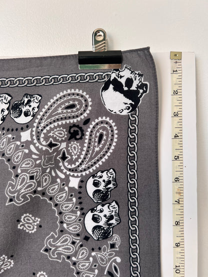 Tattoo Style Skull Grey Bandana