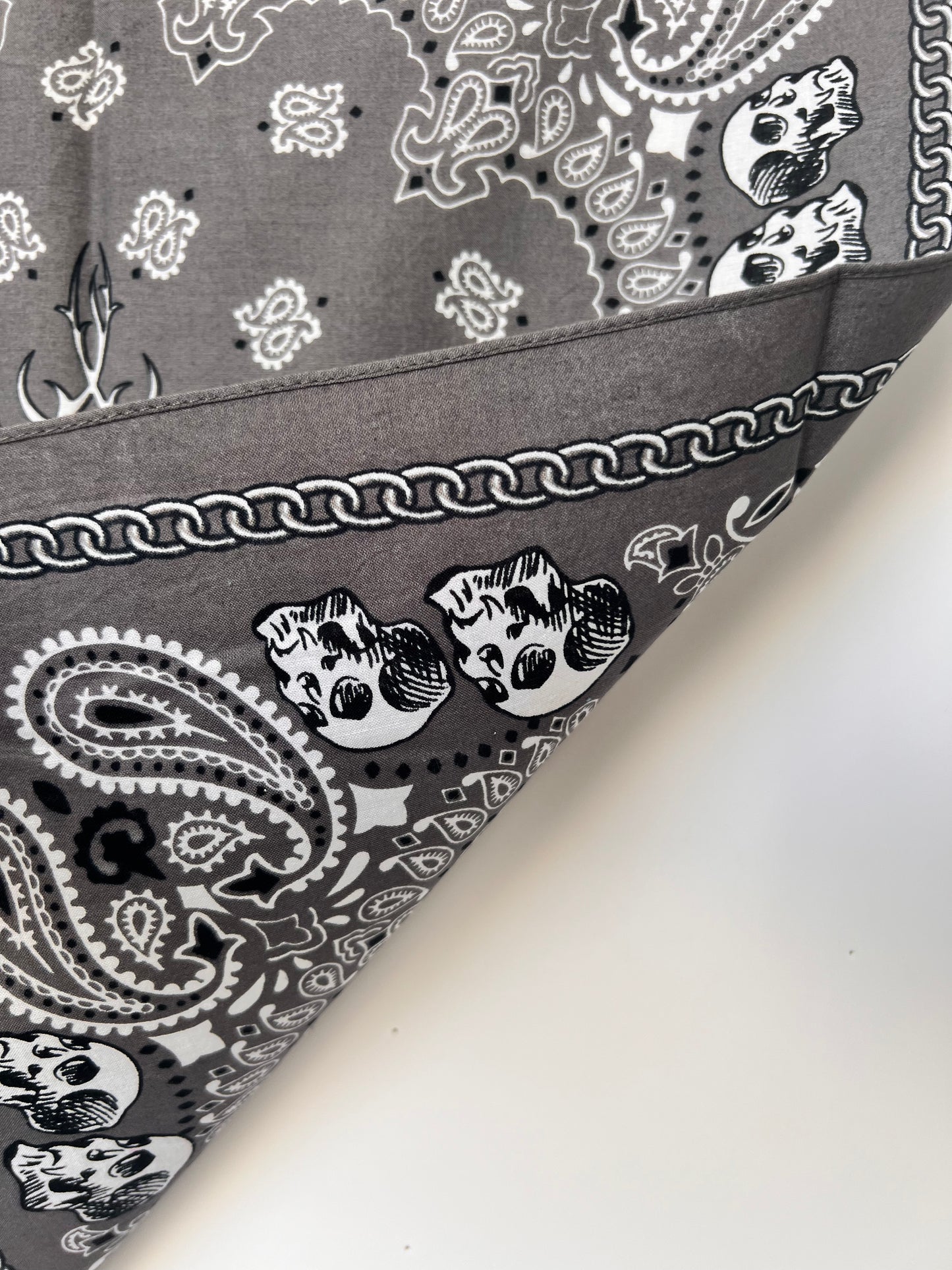 Tattoo Style Skull Grey Bandana
