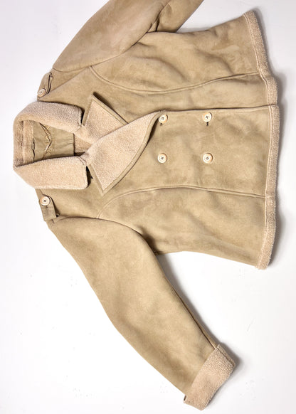 Beige Borg & Faux Suede Jacket - XL