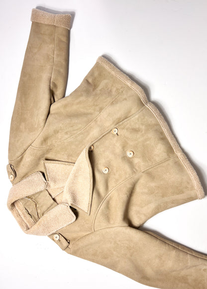 Beige Borg & Faux Suede Jacket - XL