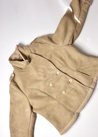 Beige Borg & Faux Suede Jacket - XL