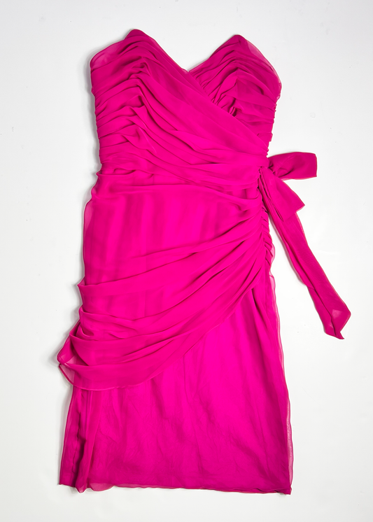 Vintage Strapless Pink Tube Dress - Size 10