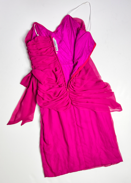 Vintage Strapless Pink Tube Dress - Size 10