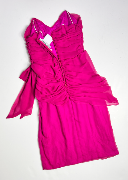 Vintage Strapless Pink Tube Dress - Size 10