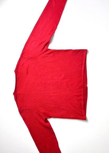 Amaranto Vintage Red Beaded Cardigan - Large