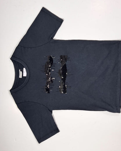 Sequin Skyline Black T-Shirt -Small