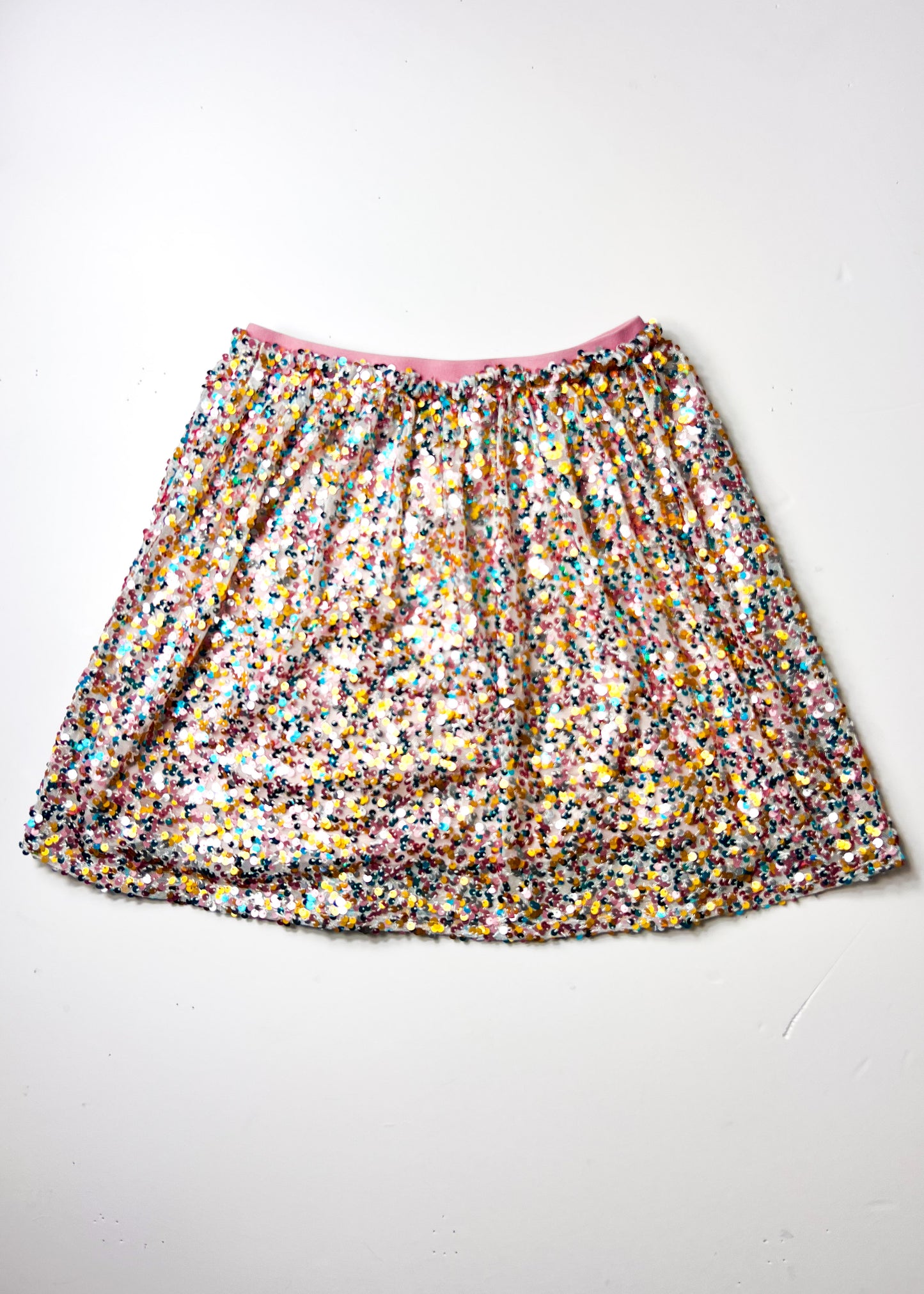 Pink & Blue Sequin Mini Skirt - XS