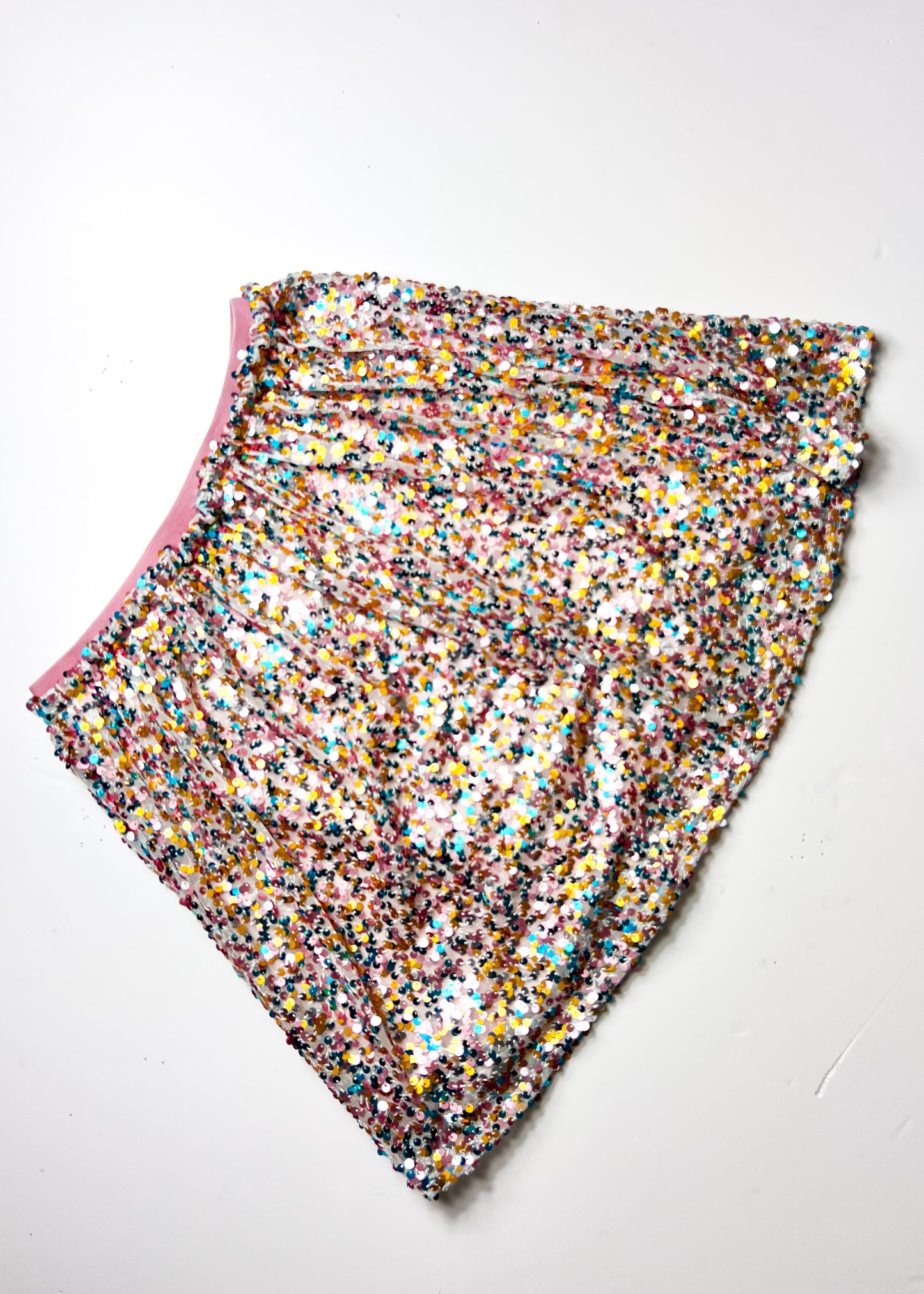 Pink & Blue Sequin Mini Skirt - XS