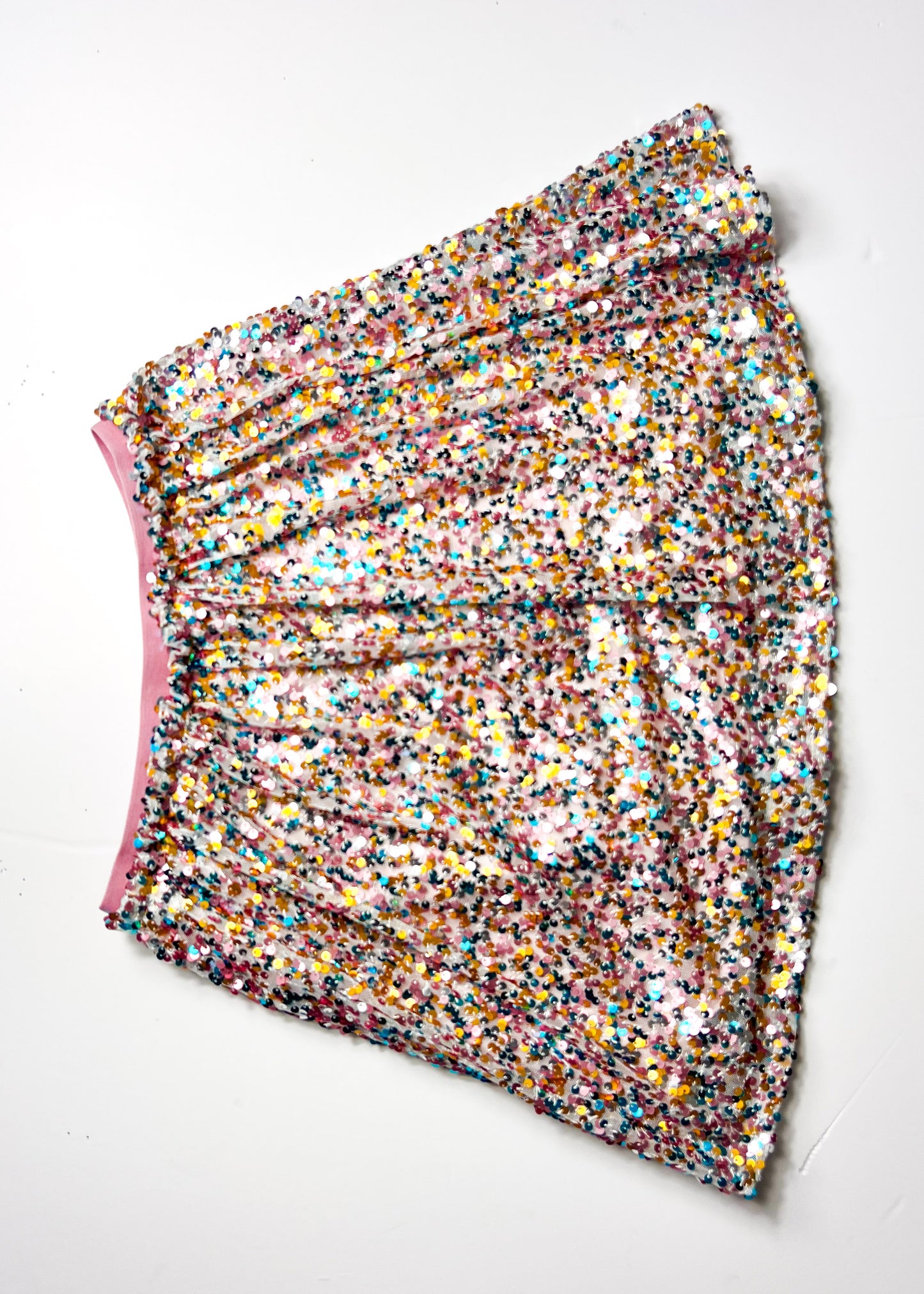 Pink & Blue Sequin Mini Skirt - XS