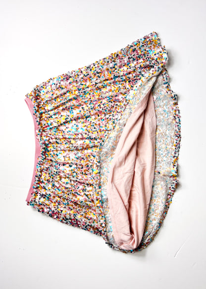 Pink & Blue Sequin Mini Skirt - XS