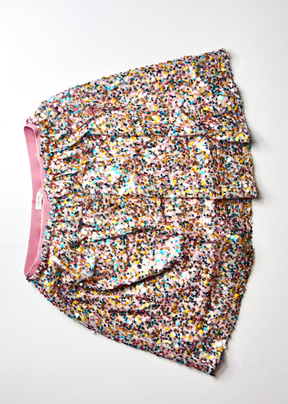 Pink & Blue Sequin Mini Skirt - XS