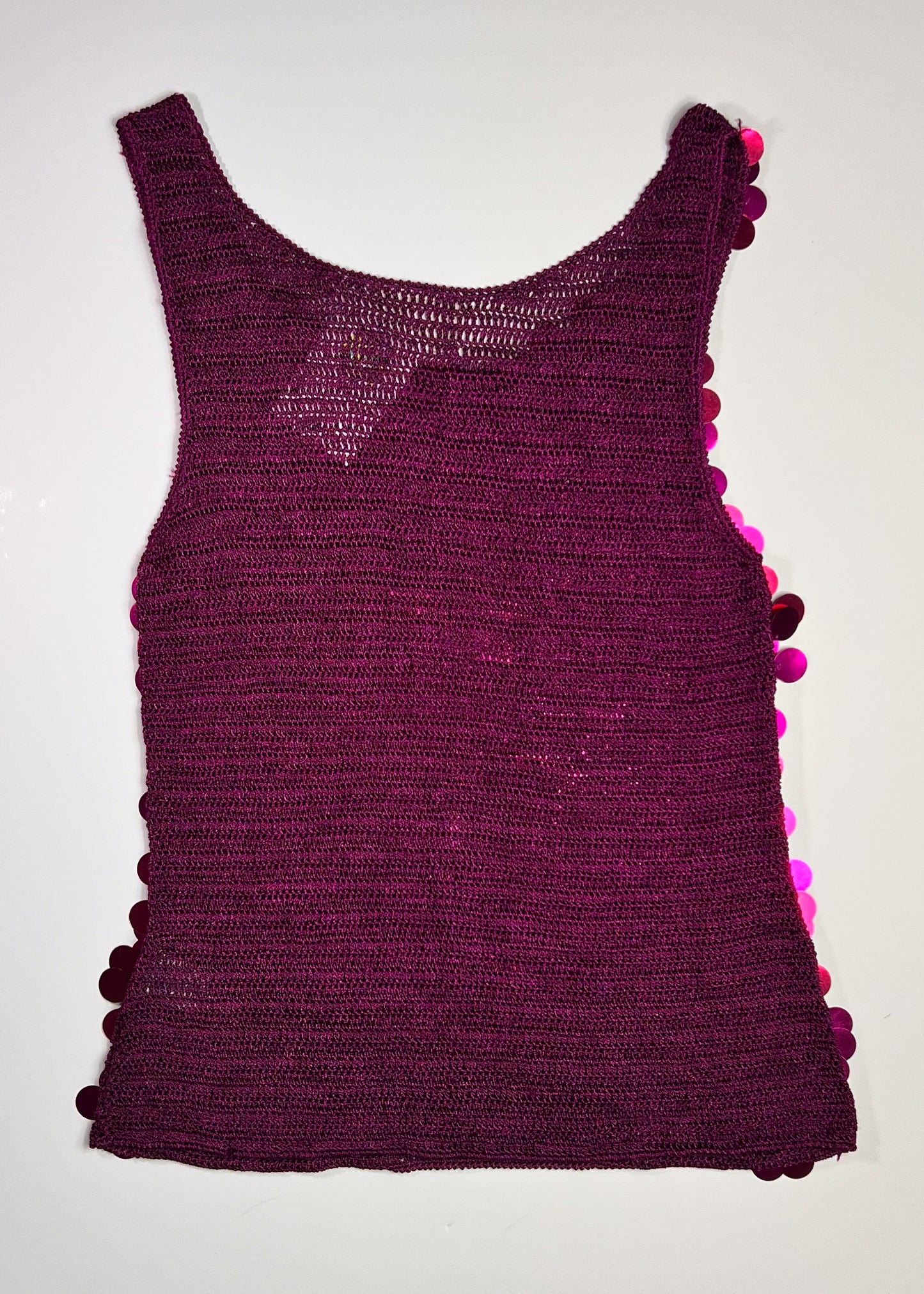 Pink Sequin Knit Tank Top