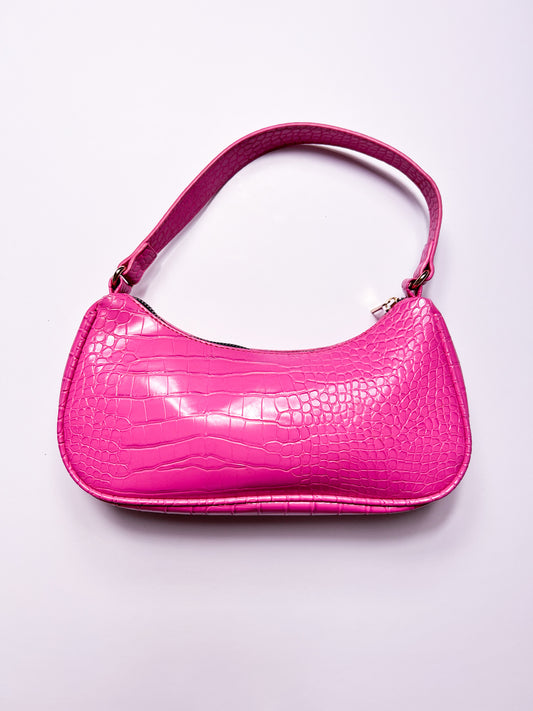Pink Y2K Crocodile Effect Handbag