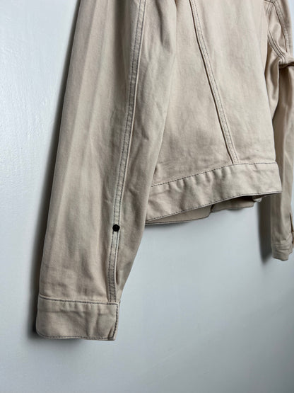 H&M Boxy Cream Denim Jacket - Large