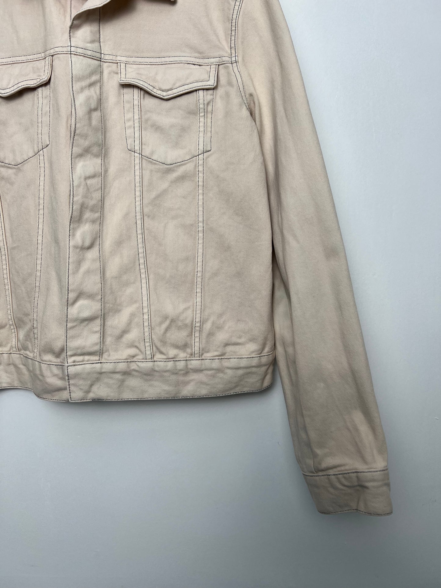 H&M Boxy Cream Denim Jacket - Large