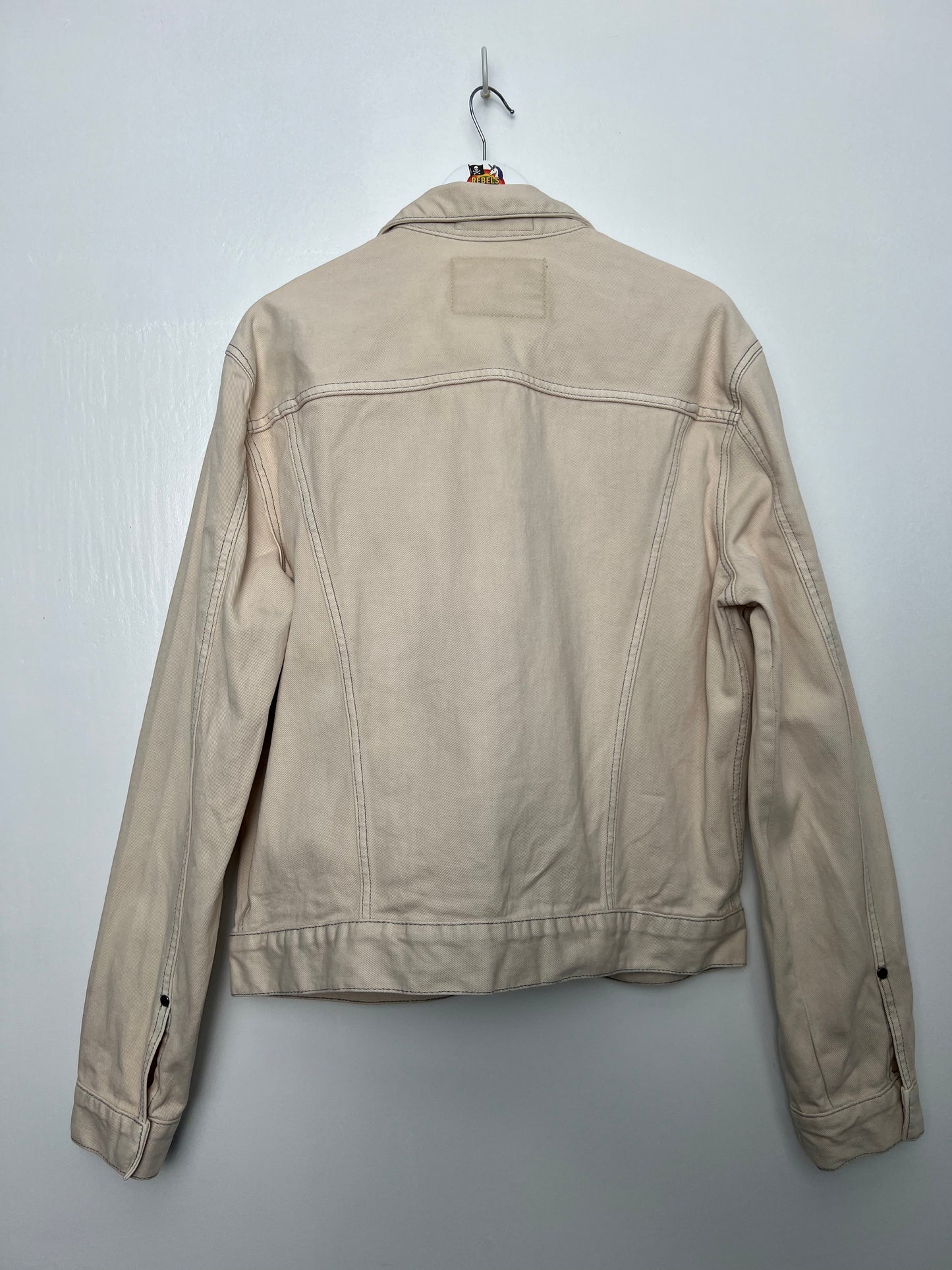 H&M Boxy Cream Denim Jacket - Large