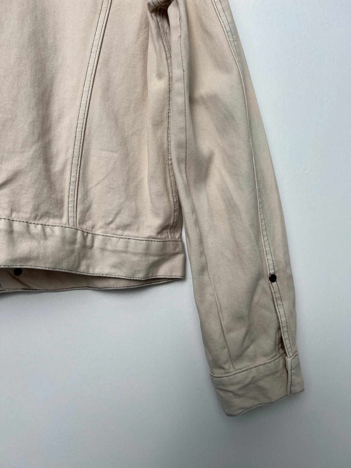 H&M Boxy Cream Denim Jacket - Large