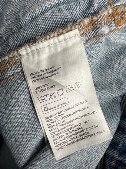H&M Mottled Light Blue Denim Trucker Jacket - X Large