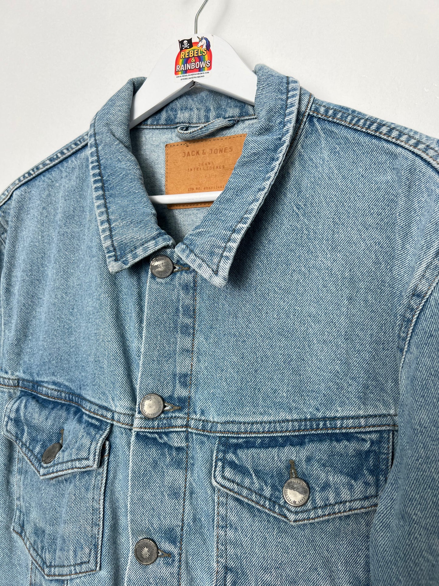 Jack & Jones Light Blue Denim Trucker Jacket - Medium