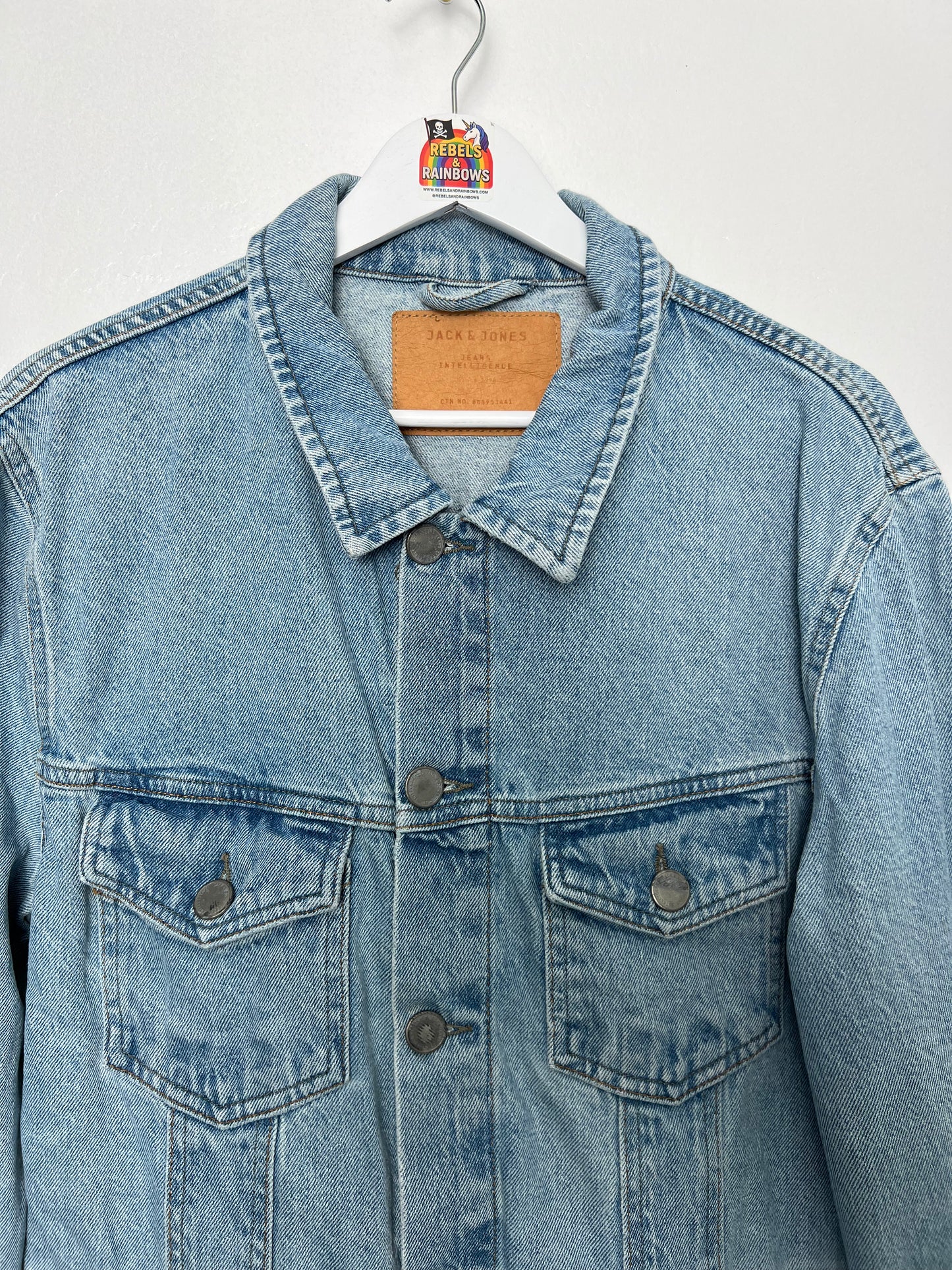 Jack & Jones Light Blue Denim Trucker Jacket - Medium