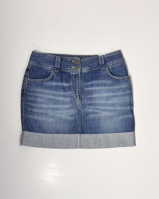Y2K Mini Denim Tube Skirt - UK 12