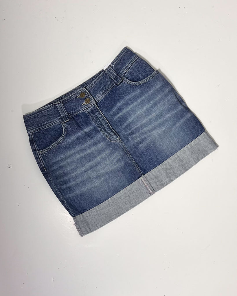 Y2K Mini Denim Tube Skirt - UK 12